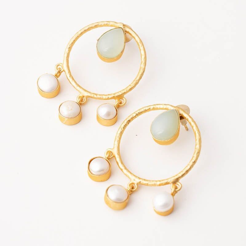 Orecchini Soro Ed. Acqua verde e perle limitate