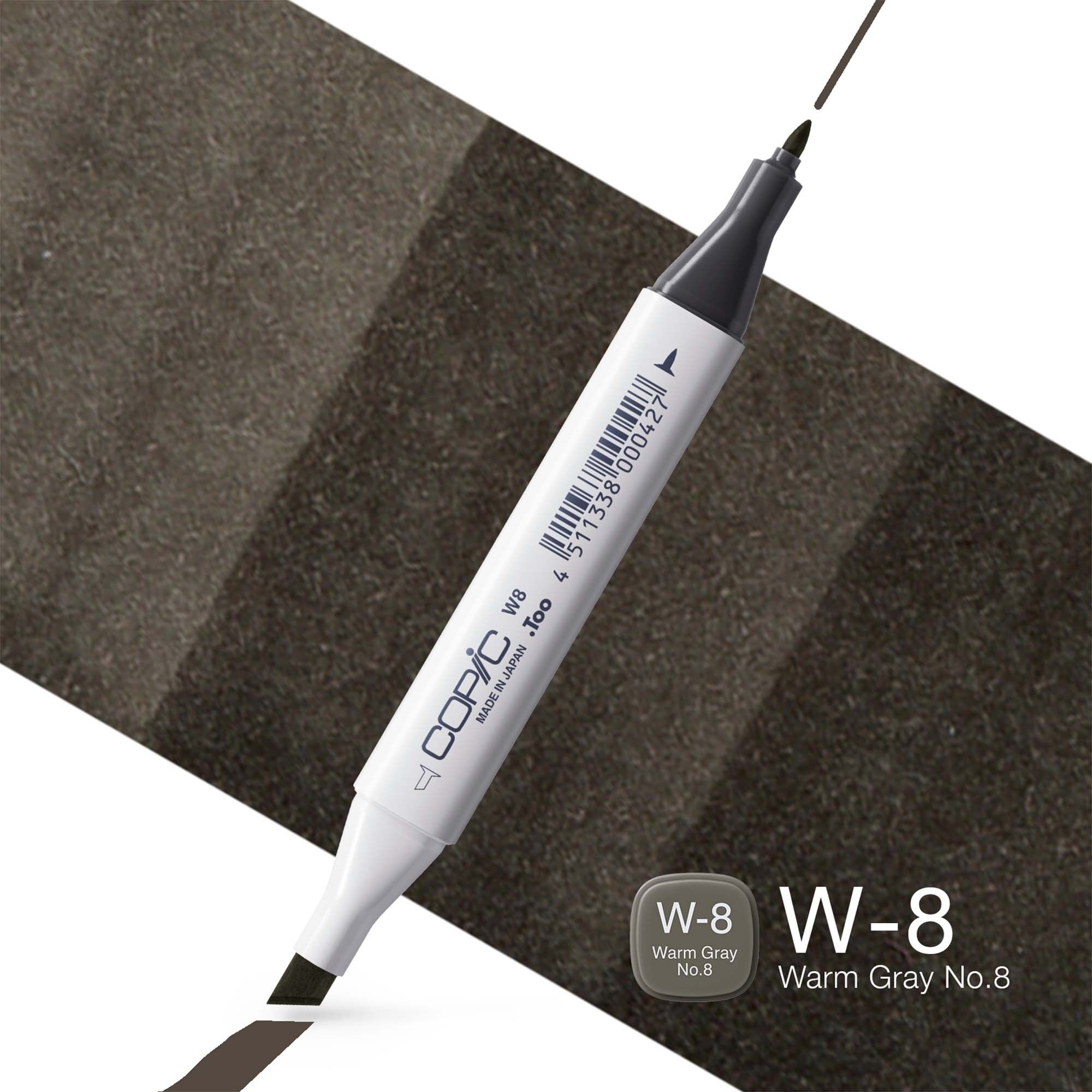 Marqueur de couleur classique COPIC - (W-8) Gris chaud n°8, Pour l&#039;art et l&#039;artisanat, le coloriage, les graphiques, le surligneur, le design, l&#039;anime, les professionnels et les débutants, les fournitures d&#039;art et les livres de coloriage