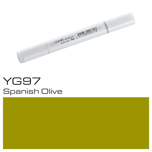 COPIC Sketch Coloured Marker Pen - (YG-97) Spanish Olive, For Art & Crafts, Colouring, Graphics, Highlighter, Design, Anime, Professional & Beginners, Art Supplies & Colouring Books