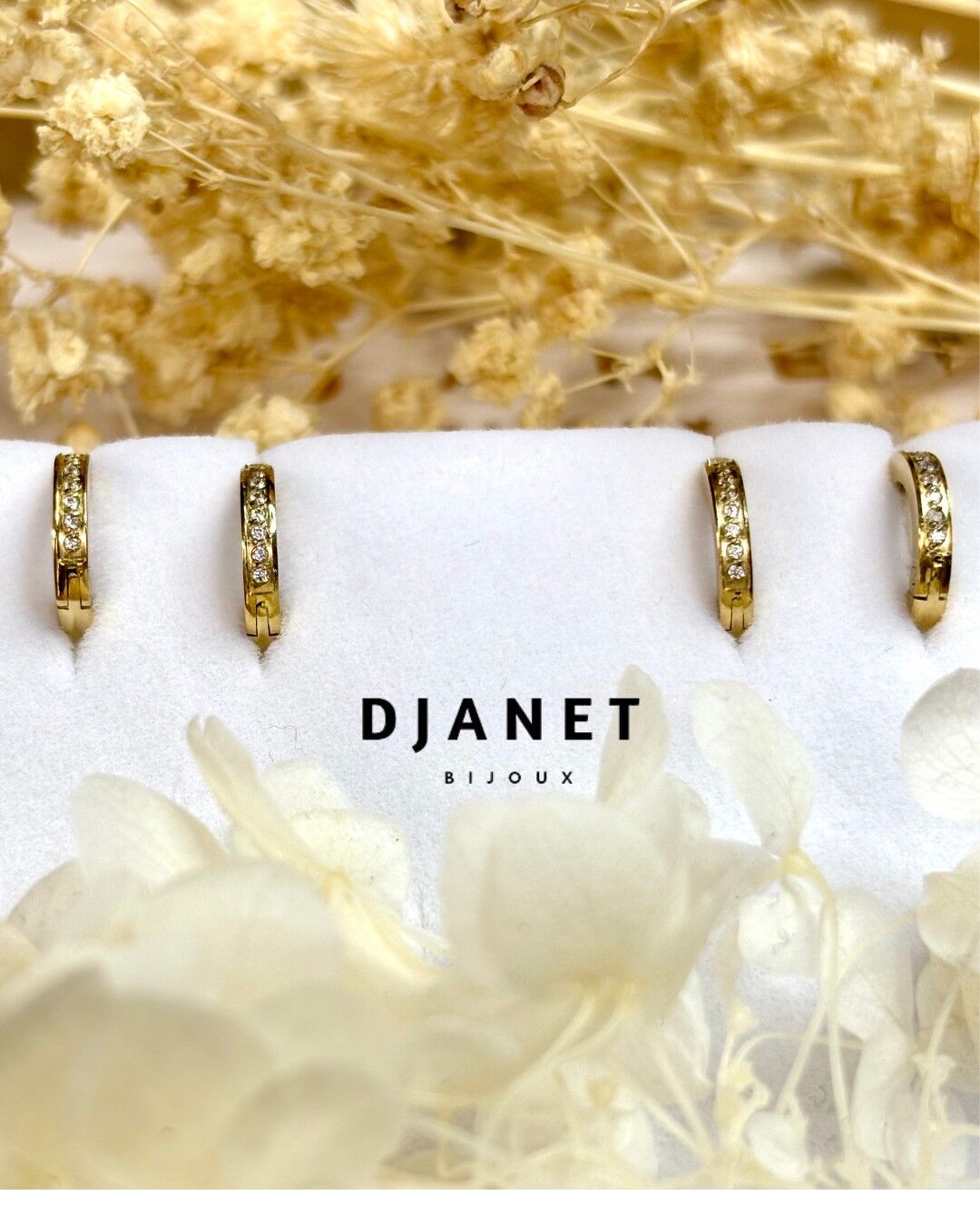 Orecchini in acciaio 316L placcati in oro fino 14K - Ossido di zirconio