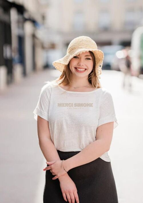 T-shirt femme en lin Made in France "Merci Simone" made in France