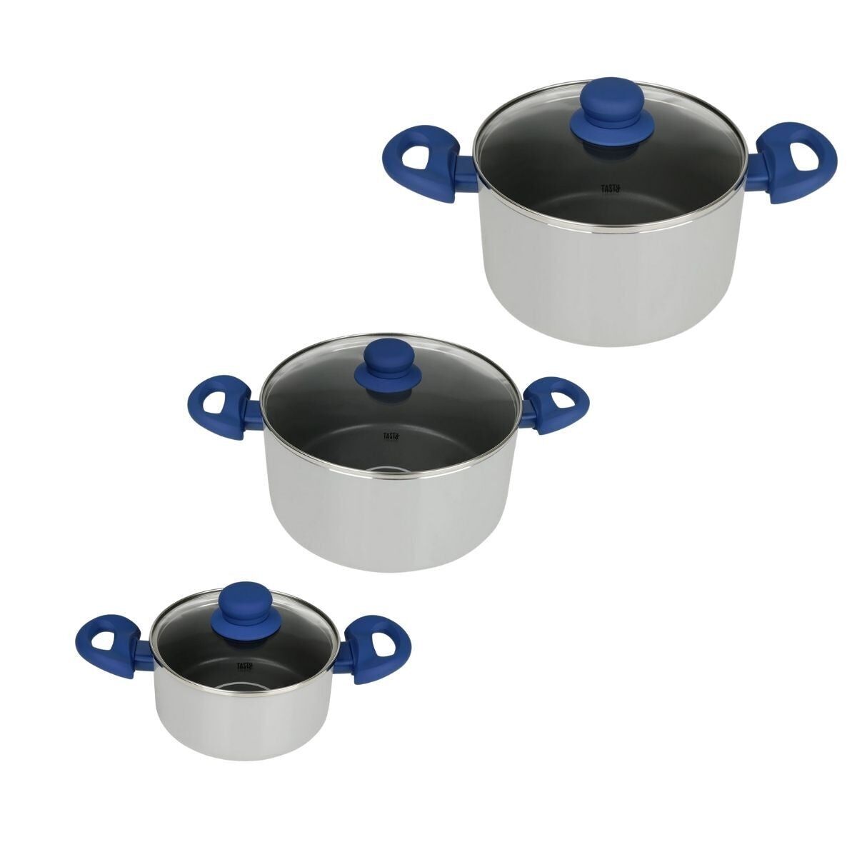 Set di 3 Dutch Oven con dosatore per olio e coperchio 16 cm / 20 cm / 24 cm Tasty Casserole