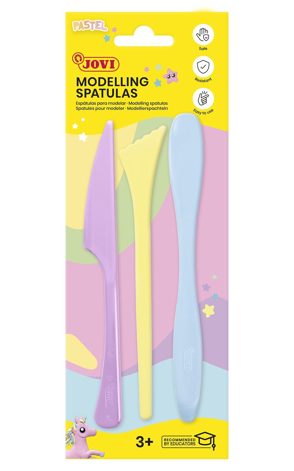 Jovi - ACCESSORI PER MODELLAZIONE Blister con 3 utensili per modellazione color pastello