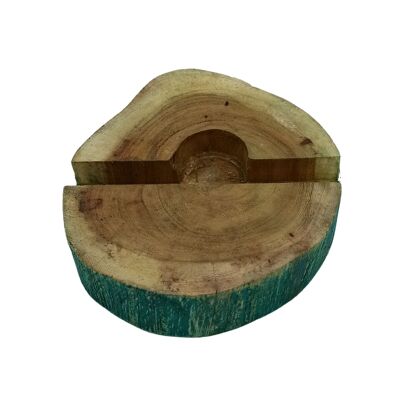 Grand support de téléphone portable en bois - Vert