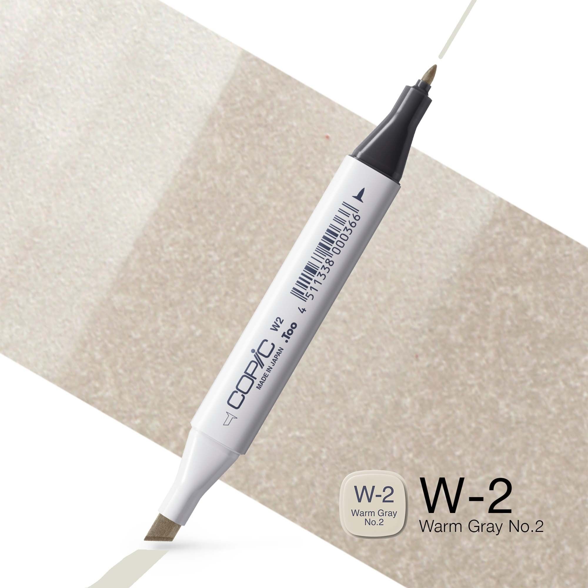 Marqueur de couleur classique COPIC - (W-2) Gris chaud n°2, Pour l&#039;art et l&#039;artisanat, le coloriage, les graphiques, le surligneur, le design, l&#039;anime, les professionnels et les débutants, les fournitures d&#039;art et les livres de coloriage