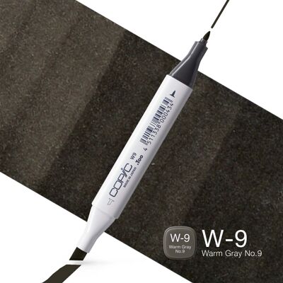 Marqueur de couleur classique COPIC - (W-9) Gris chaud n°9, Pour l'art et l'artisanat, le coloriage, les graphiques, le surligneur, le design, l'anime, les professionnels et les débutants, les fournitures d'art et les livres de coloriage