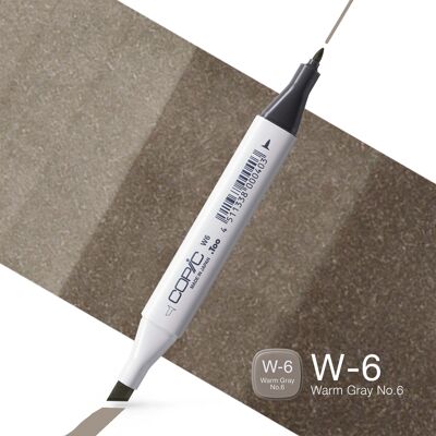 Marqueur de couleur classique COPIC - (W-6) Gris chaud n°6, Pour l'art et l'artisanat, le coloriage, les graphiques, le surligneur, le design, l'anime, les professionnels et les débutants, les fournitures d'art et les livres de coloriage