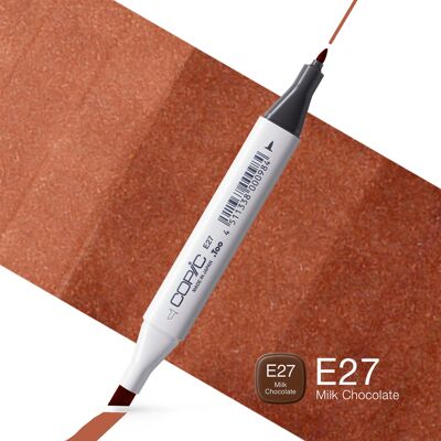 Marqueur de couleur classique COPIC - (E-27) Chocolat au lait, pour l'art et l'artisanat, le coloriage, les graphiques, le surligneur, le design, l'anime, les professionnels et les débutants, les fournitures d'art et les livres de coloriage