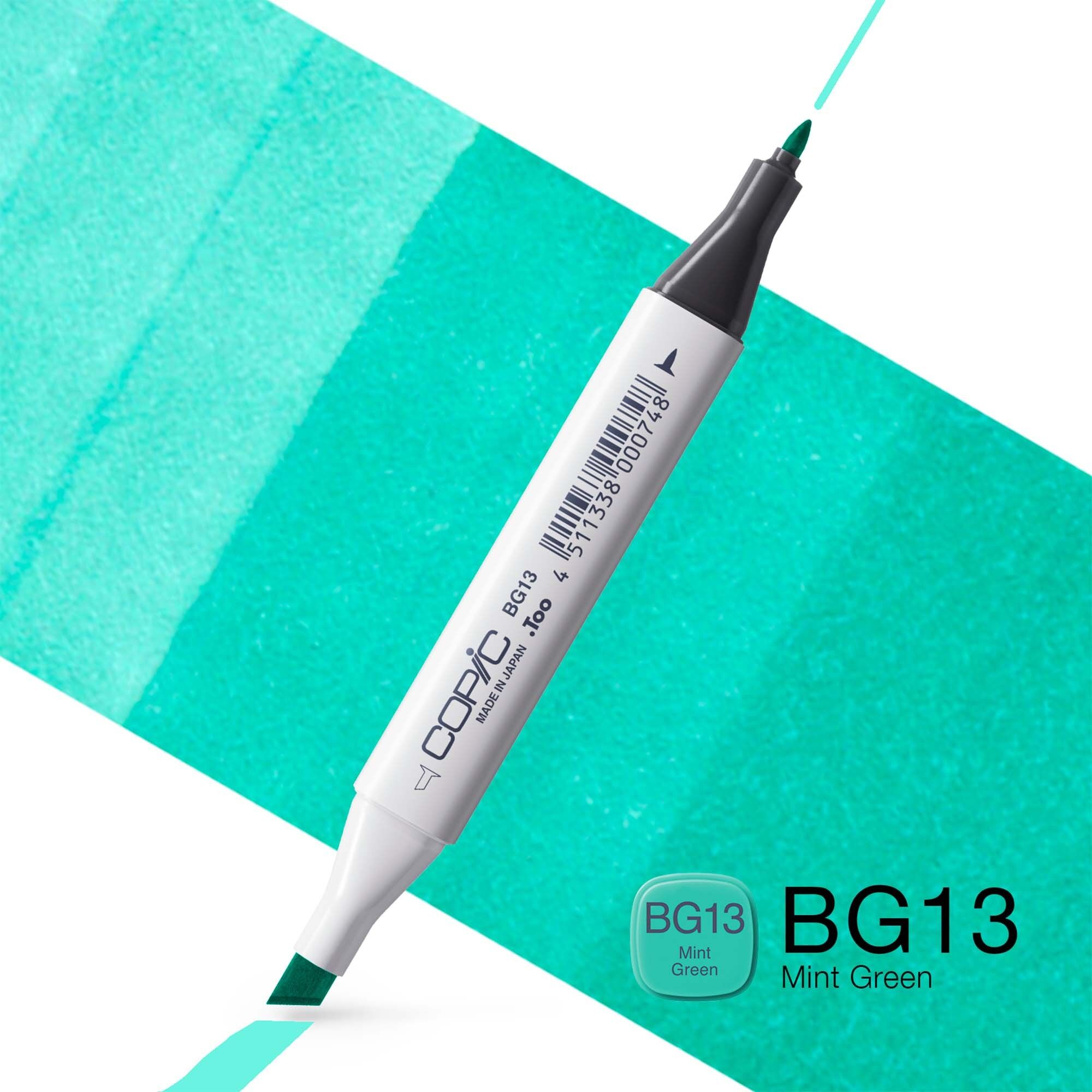 Rotulador de color clásico COPIC (BG-13), verde menta, para arte y manualidades, colorear, gráficos, resaltador, diseño, anime, profesionales y principiantes, material de arte y libros para colorear