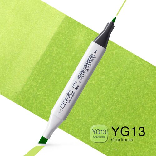 COPIC Classic Coloured Marker Pen - (YG-13) Chartreuse, For Art & Crafts, Colouring, Graphics, Highlighter, Design, Anime, Professional & Beginners, Art Supplies & Colouring Books