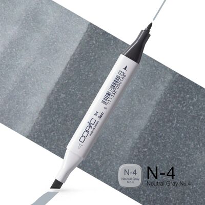 Marqueur de couleur classique COPIC - (N-4) Gris neutre n°4, Pour l'art et l'artisanat, le coloriage, les graphiques, le surligneur, le design, l'anime, les professionnels et les débutants, les fournitures d'art et les livres de coloriage