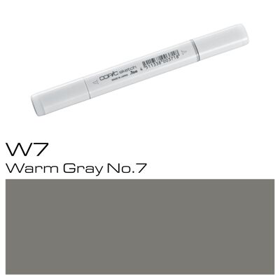 Rotulador de color COPIC Sketch (W-7) Gris cálido n.º7, Para arte y manualidades, Coloración, Gráficos, Resaltadores, Diseño, Anime, Profesionales y principiantes, Materiales de arte y libros para colorear