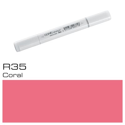 COPIC Sketch Coloured Marker Pen - (R-35) Coral, For Art & Crafts, Colouring, Graphics, Highlighter, Design, Anime, Professional & Beginners, Art Supplies & Colouring Books