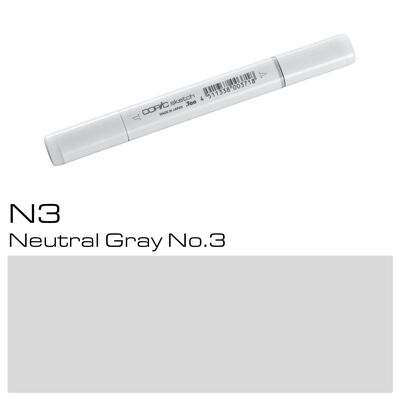 Marqueur de couleur COPIC Sketch - (N-3) Gris neutre n°3, Pour l'art et l'artisanat, le coloriage, les graphiques, le surligneur, le design, l'anime, les professionnels et les débutants, les fournitures d'art et les livres de coloriage