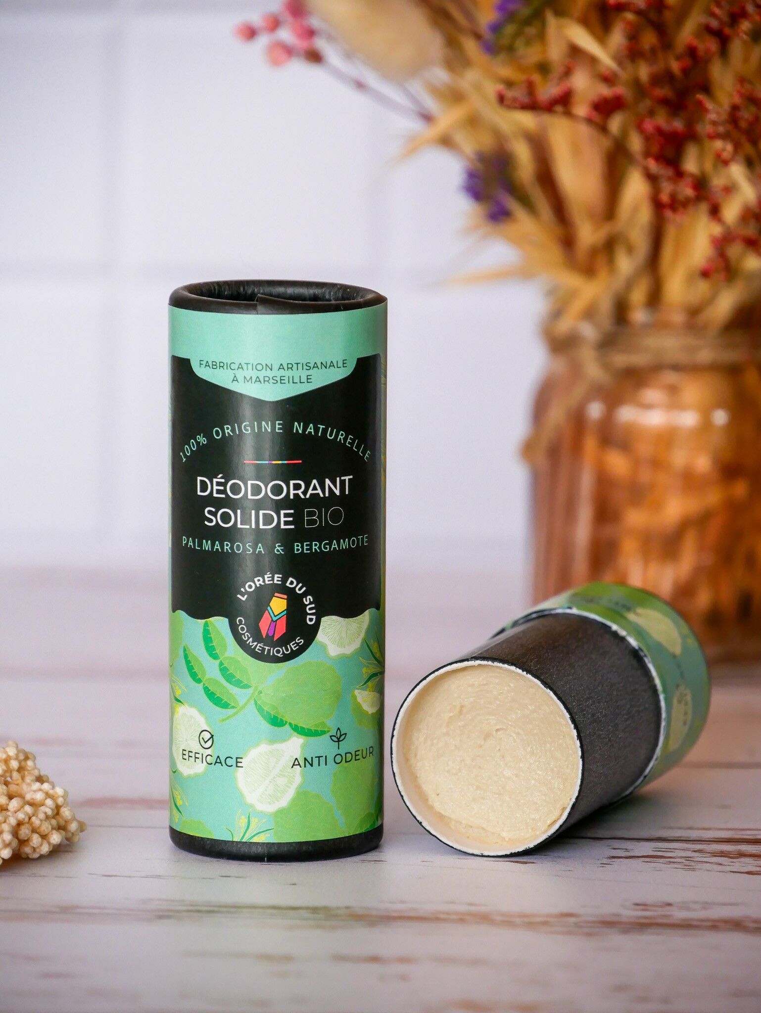 Bio-natürliches festes Deodorant Palmarosa & Bergamotte 50g