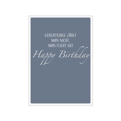 Carte postale en l'air, ON NE COMPTE PAS LES ANNIVERSAIRES, ON LES CÉLÉBRE - JOYEUX ANNIVERSAIRE