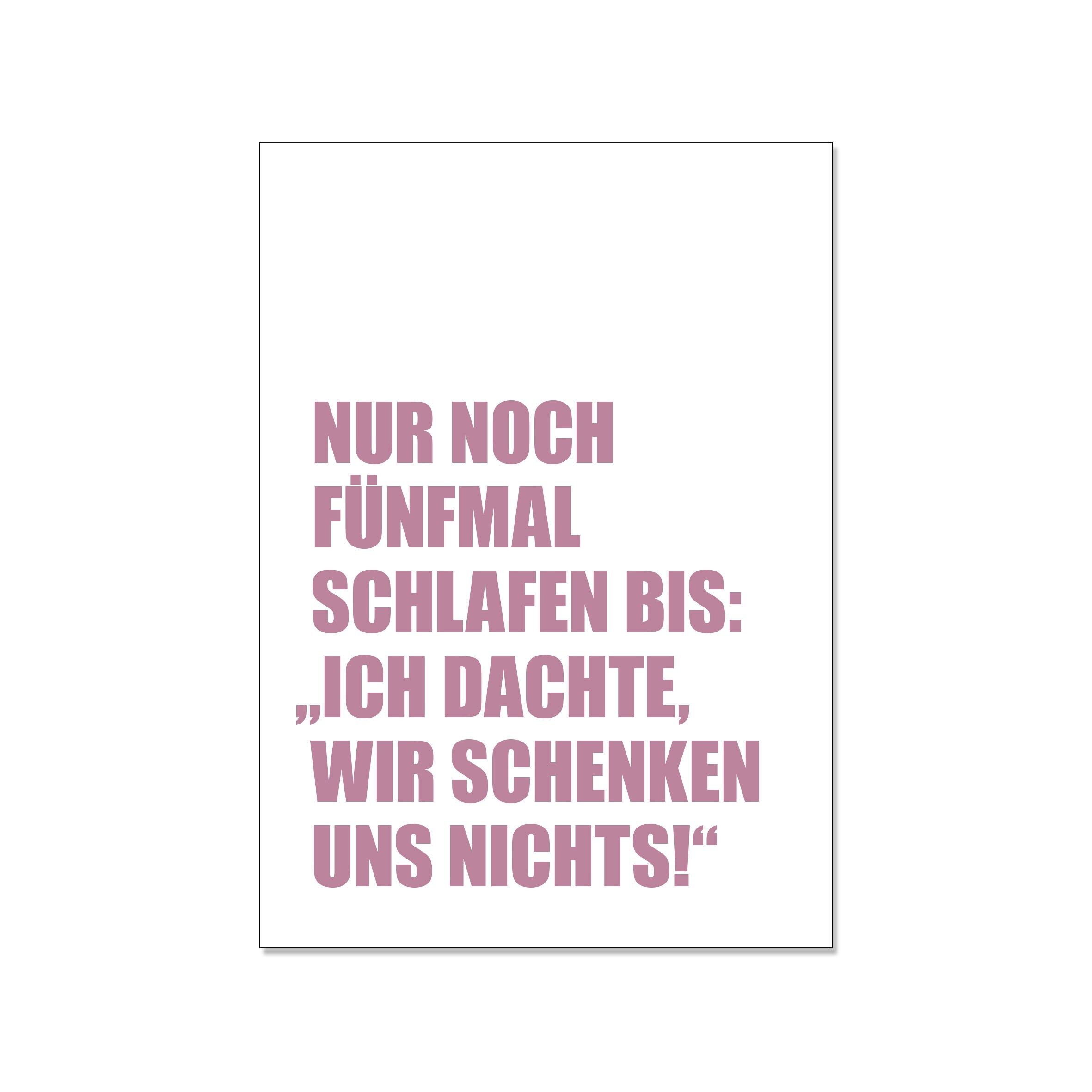Cartolina in alto, mancano solo cinque notti a: pensavo che non ci stessimo dando niente