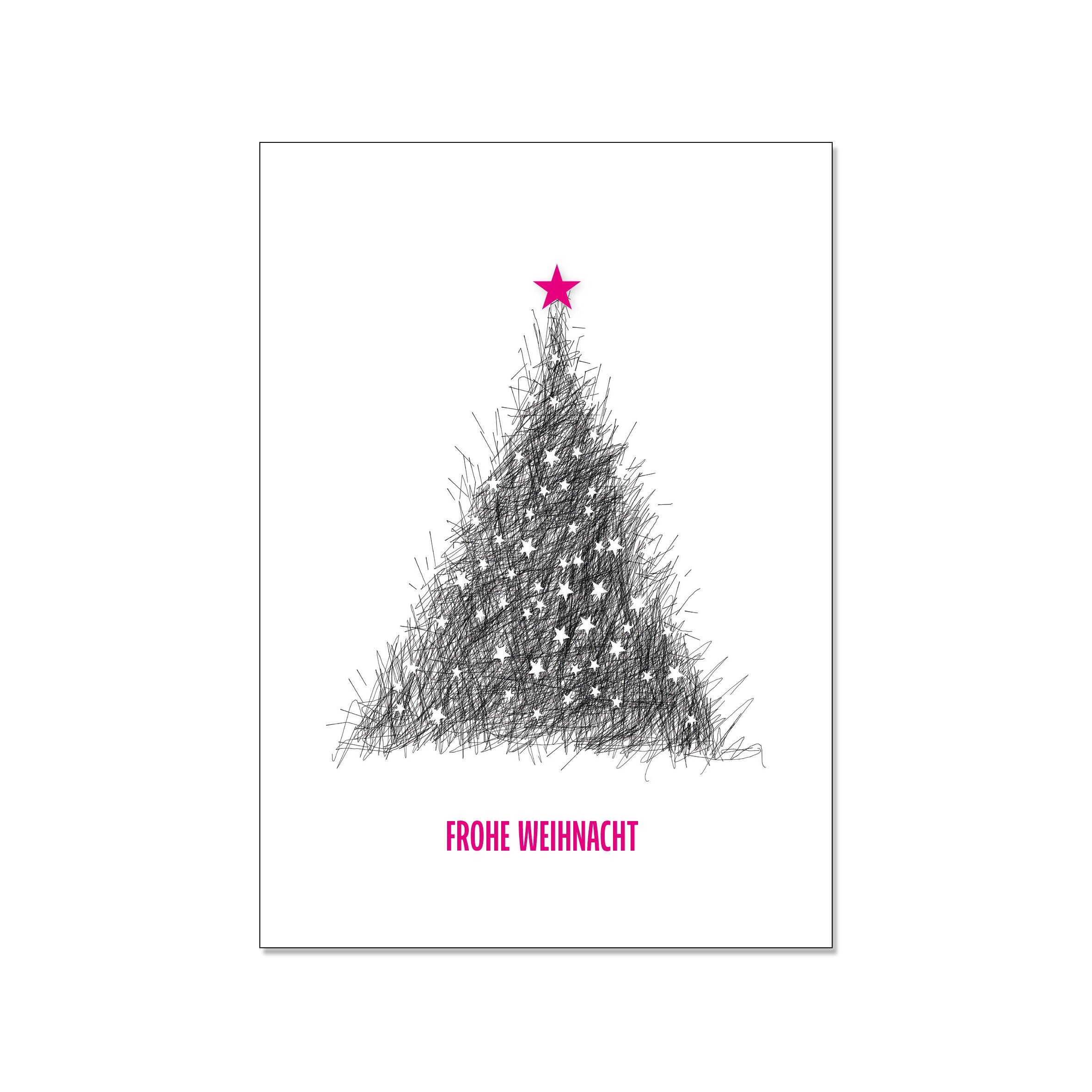 Carte postale haute, sapin de Noël créatif