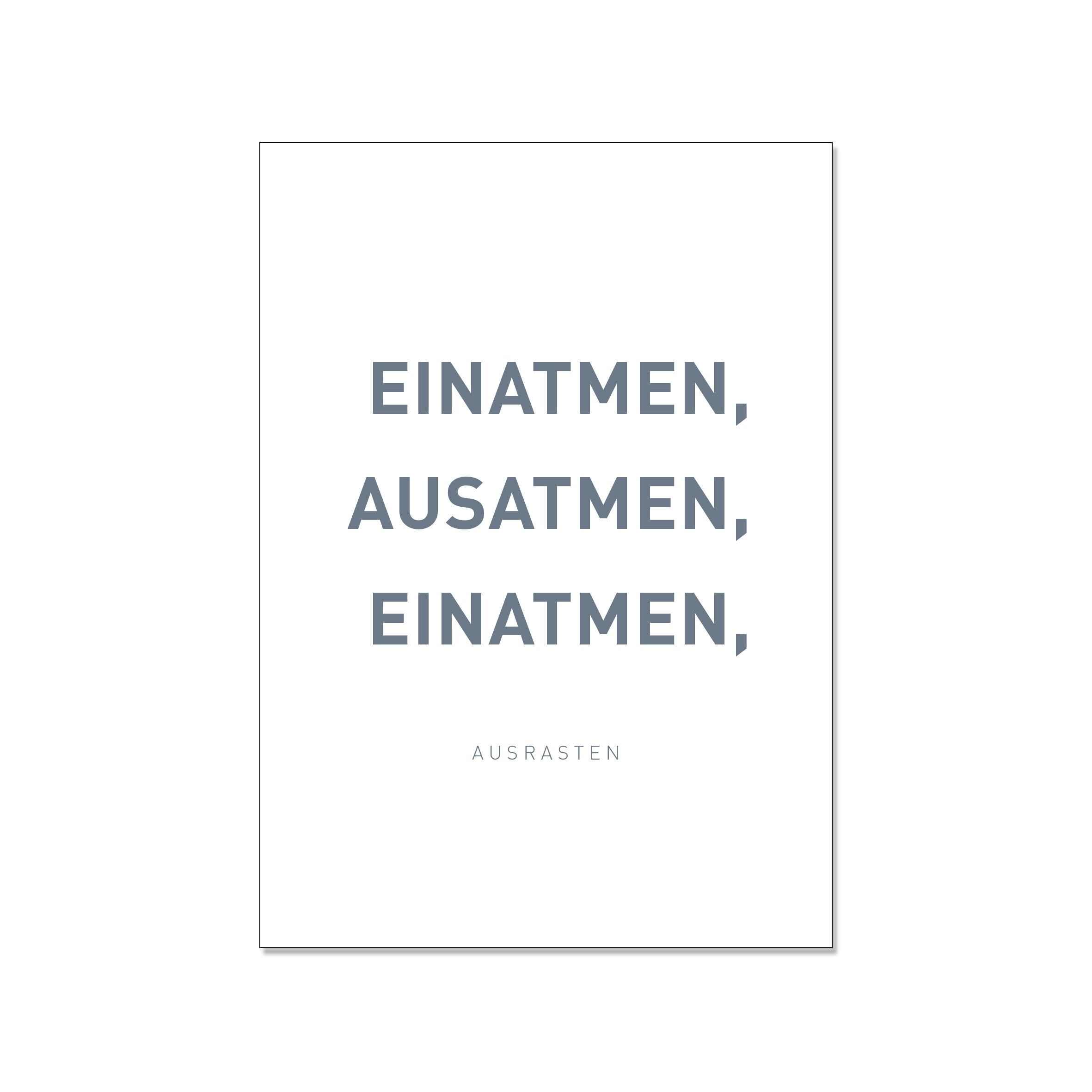 Carte postale en haut, INSPIREZ, EXPIREZ, INSPIREZ, RELAXEZ