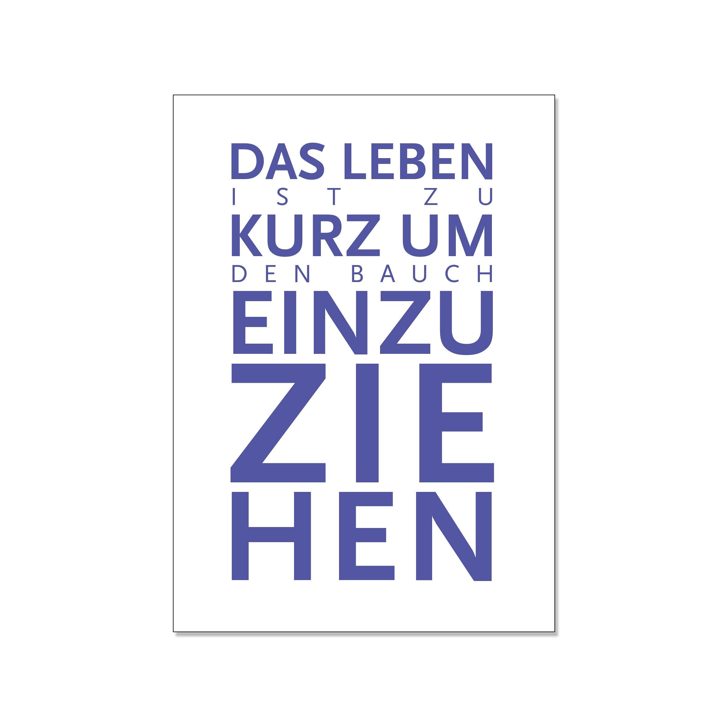 Cartolina in alto, la vita è troppo breve per tirare dentro lo stomaco