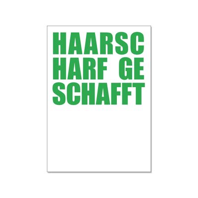 Postkarte hoch, haarscharf geschafft