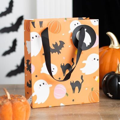 Bolsa de regalo con estampado de fantasmas dulces y espeluznantes de 23 cm