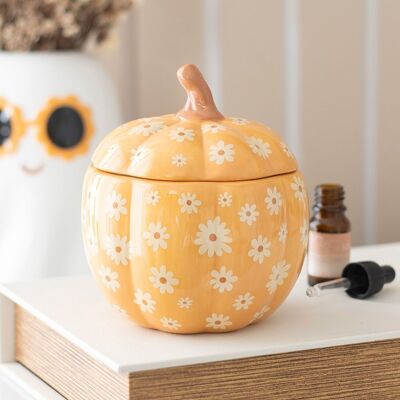 Quemador de aceite de calabaza con diseño floral