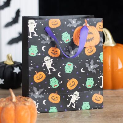 Bolsa de regalo con estampado de Monster Mash de 23 cm de tamaño mediano