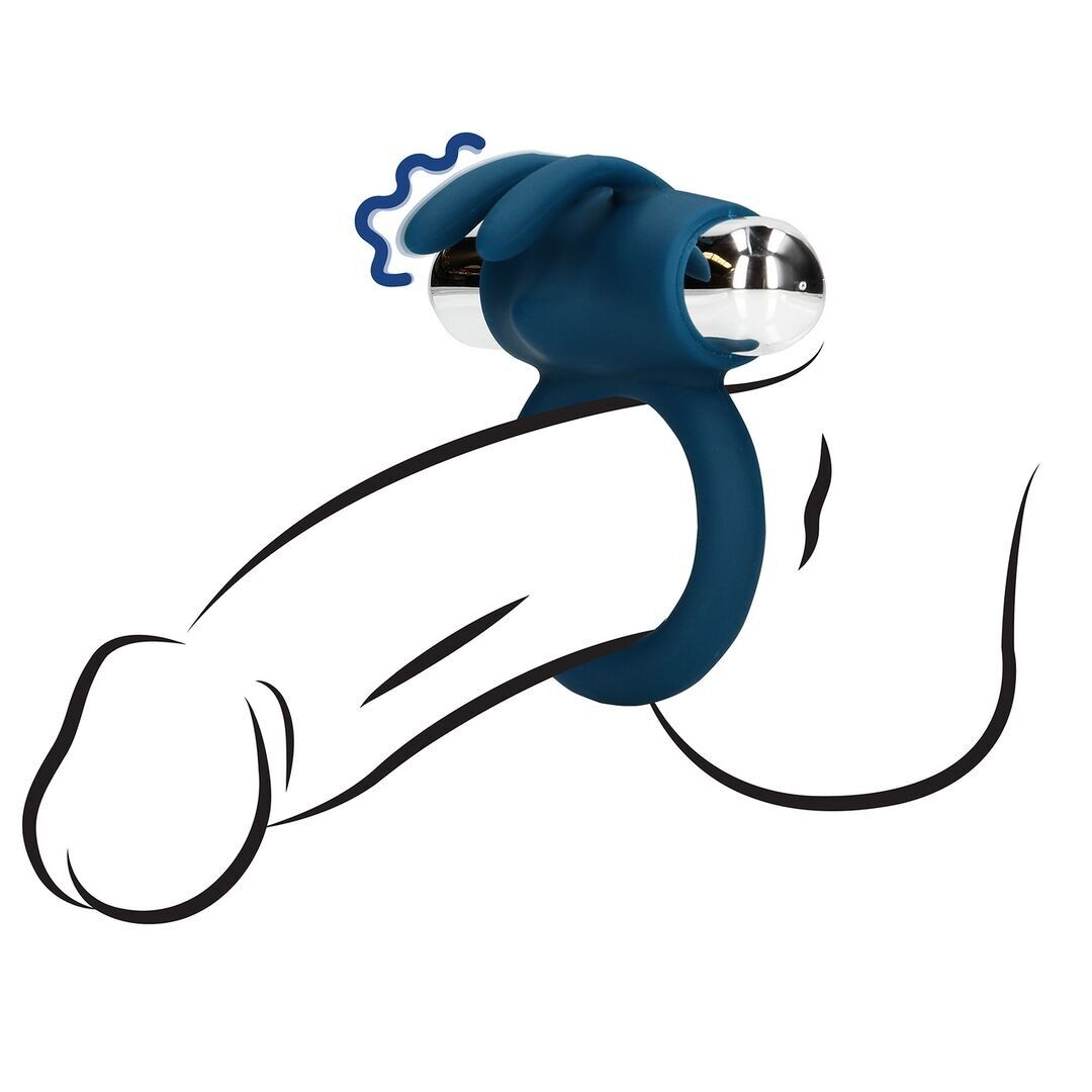 Loveline by Shots – Vibrierender Bunny-Ring – Baltic Blue