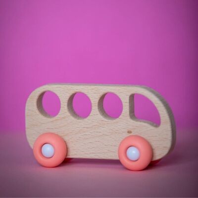 Bus en Bois & Silicone - Rose