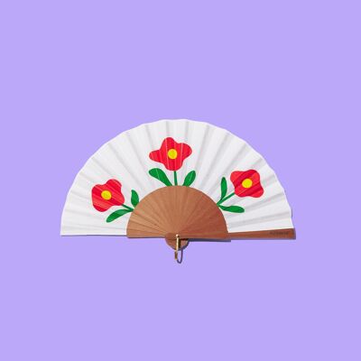 Abanico MINI Wild Poppies 100% hecho a mano