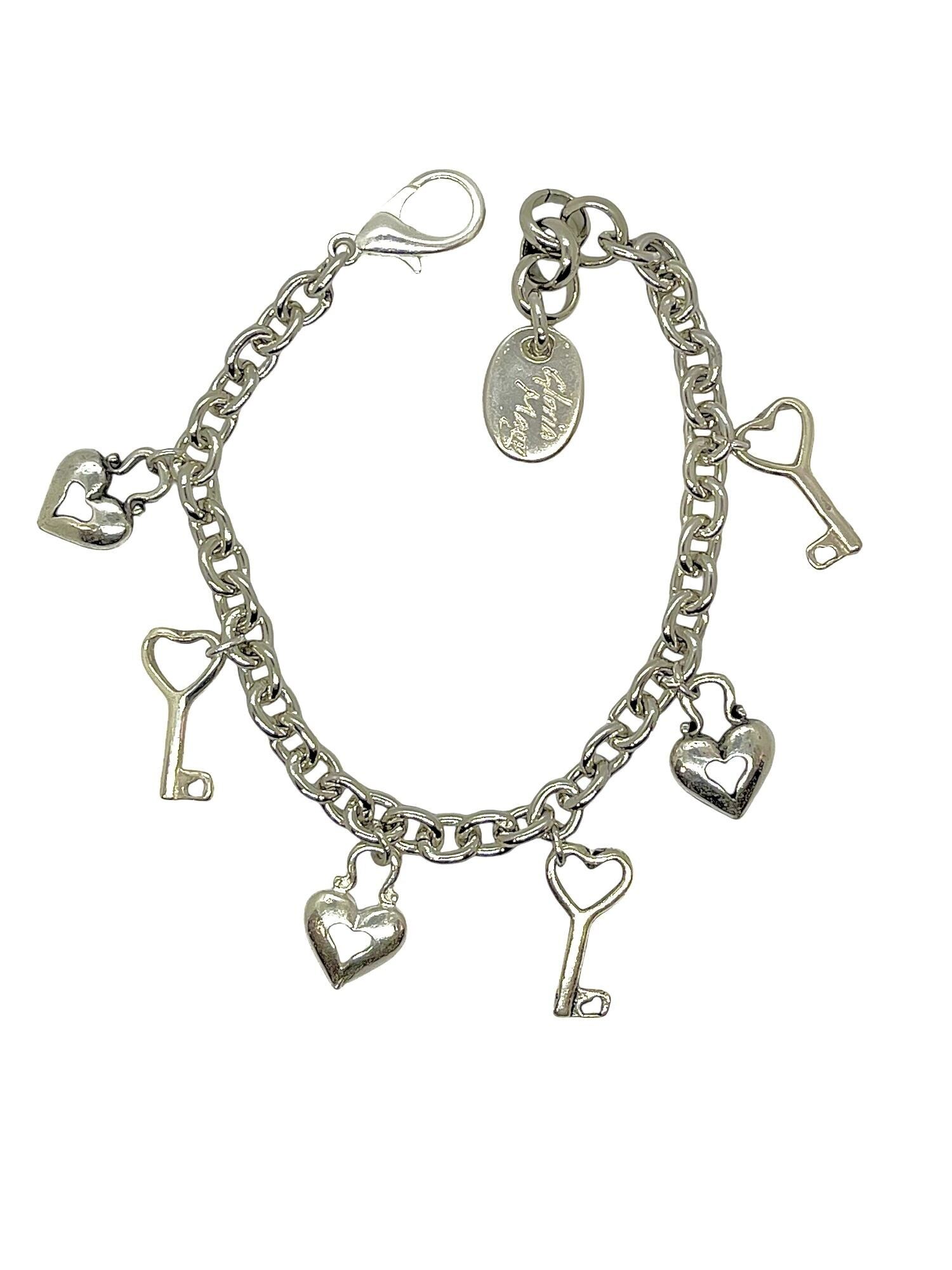 Bracciale multicharm love in argento placcato