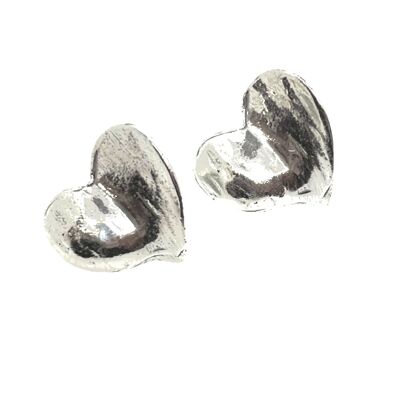 Boucle d'oreille coeur tige plaquée argent