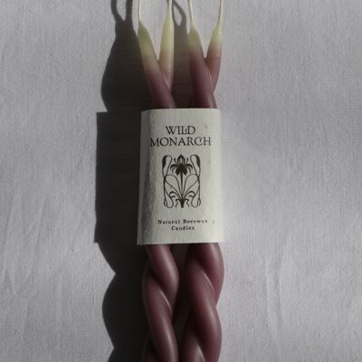 Lavender Purple Twin Flame Ritual Beeswax Candles