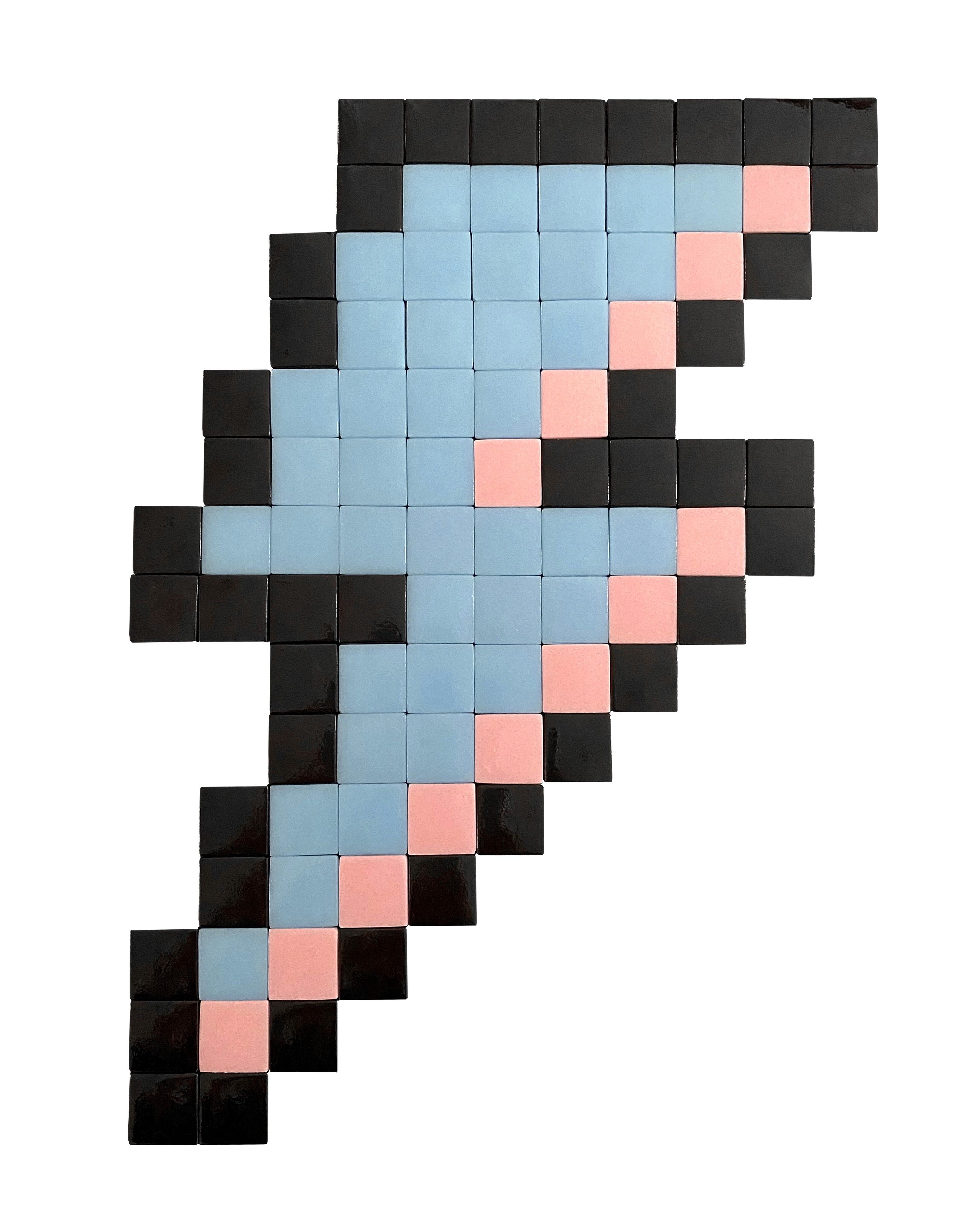 ECLAIR ROCK mosaïque autocollante carreaux de verre bleu et rose