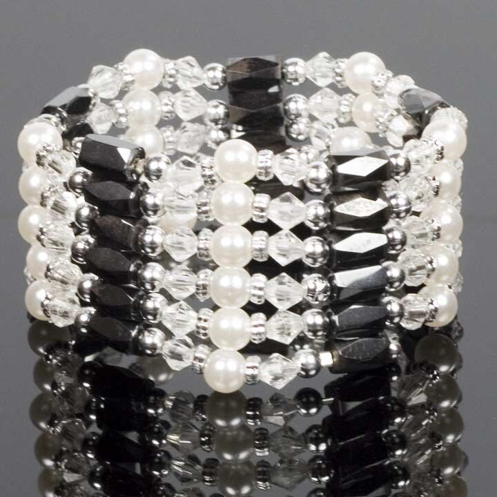 Offene Magnetkette Perle, Weiß