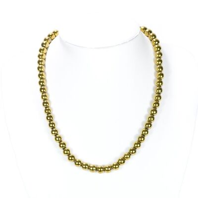Collar de perlas magnéticas, oro de 8 mm