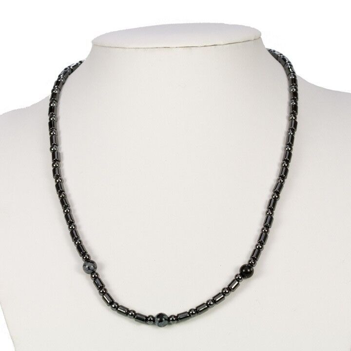 Collier Hématite Flocon de Neige Obsidienne