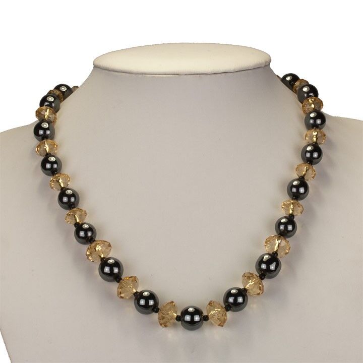 Collana in ematite "Diamante" 10-11mm, marrone dorato