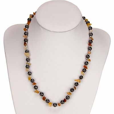 Collar de hematita ágata naranja, AB
