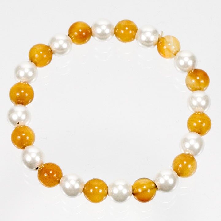 Braccialetto magnetico in perline di agata, 8 mm