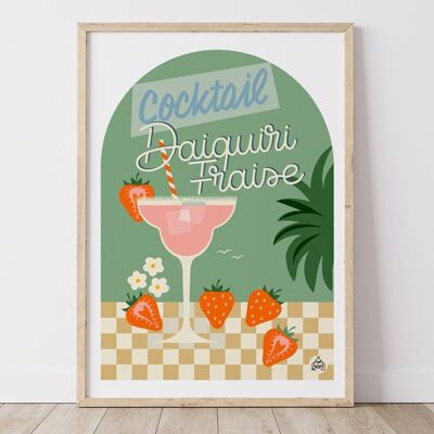 Afiche de cóctel: Daiquiri de fresa