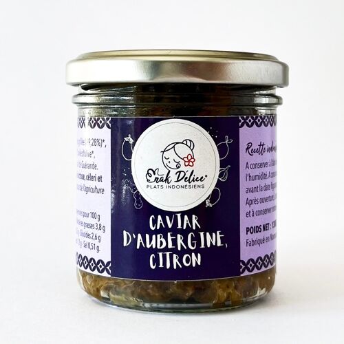 Caviar d'aubergine citron bio 130g