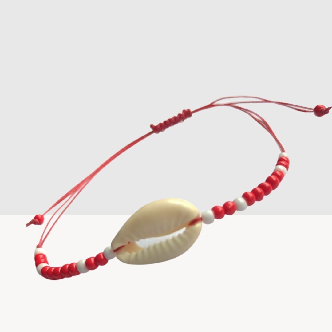 Braccialetto rosso in ciprea