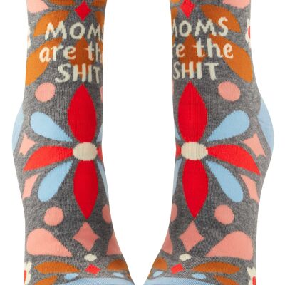 SW685 Calcetines hasta el tobillo con la frase "Las mamás son la mierda"