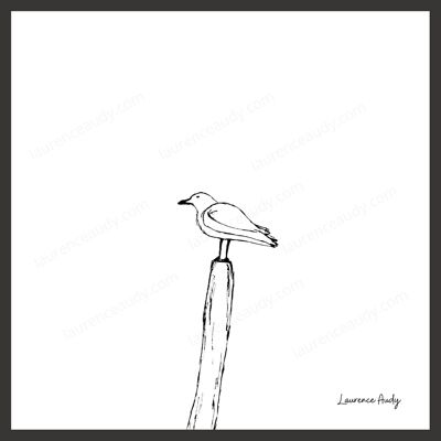CADRE OU AFFICHE DESSIN POETIQUE OISEAUX N°01