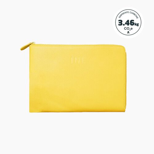 💼Pochette en Cuir Recyclé INE Tablet Jaune 10/11"💼