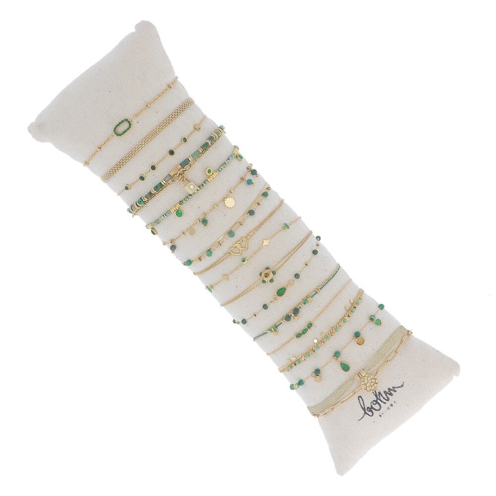 Kit mit 16 Armbändern - Grüngold - Kostenloses Kissen