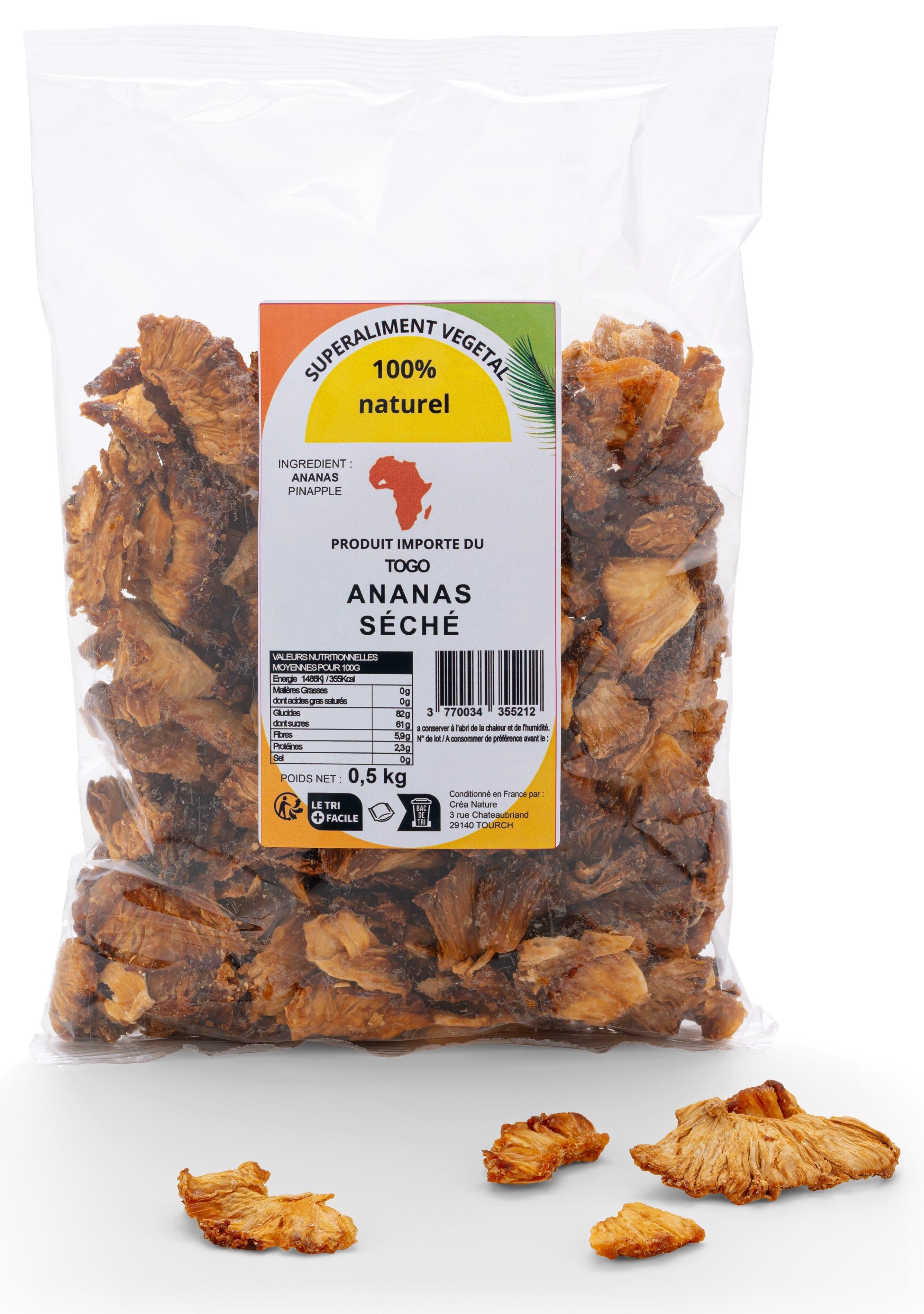 Soft dried pineapple 100% natural, no added sugar and no preservatives, 500g