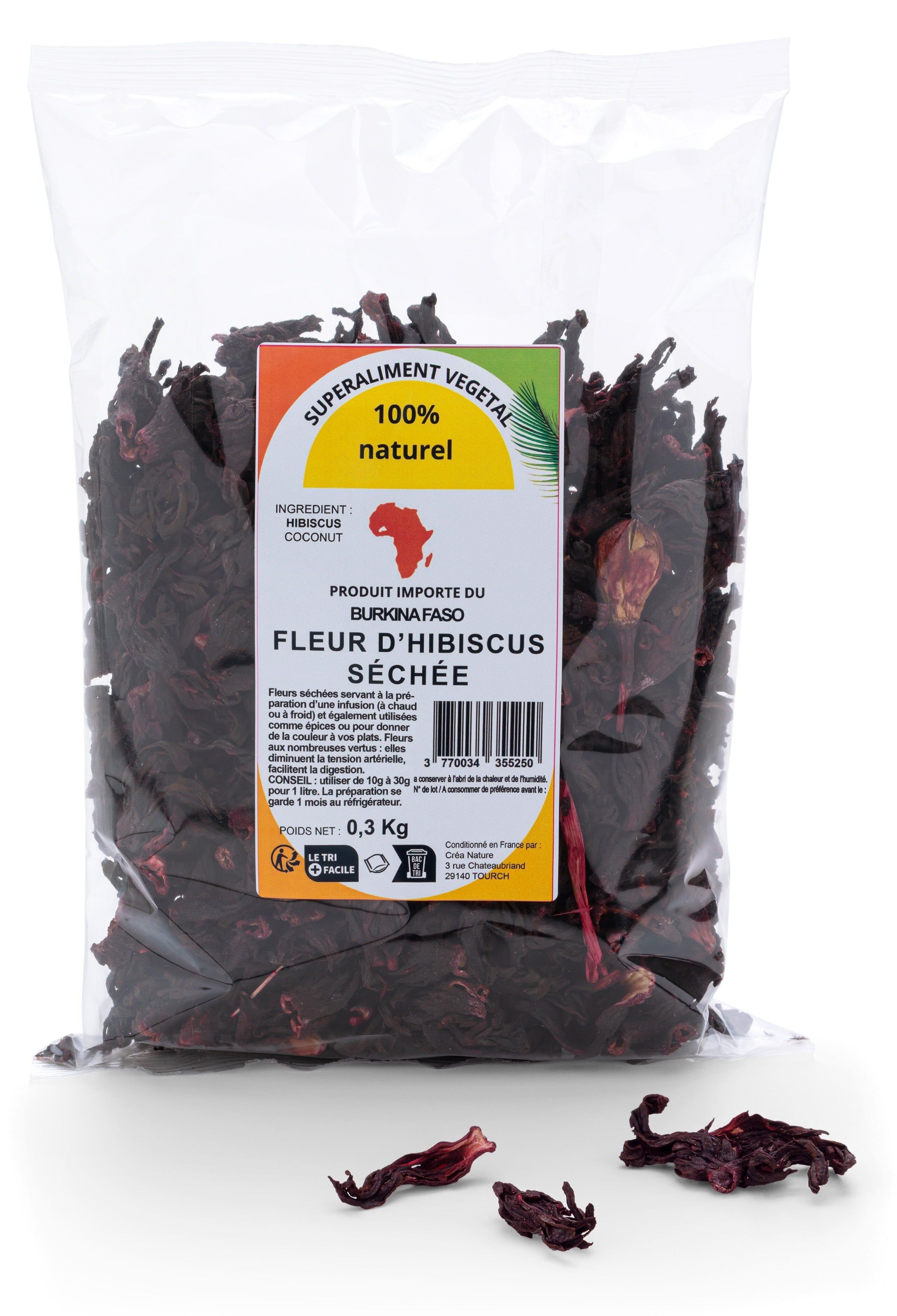 Dried Hibiscus Flowers, 100% Natural, 300g
